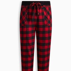 NWT Torrid Rayon Woven Full Length Sleep Pant Size 00 Black and Red